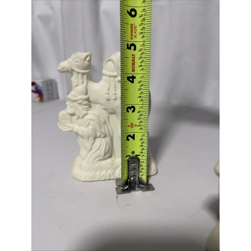 2 Partylite O Holy Night Shepherd and Wiseman Tea Light Holders Bisque Porcelain